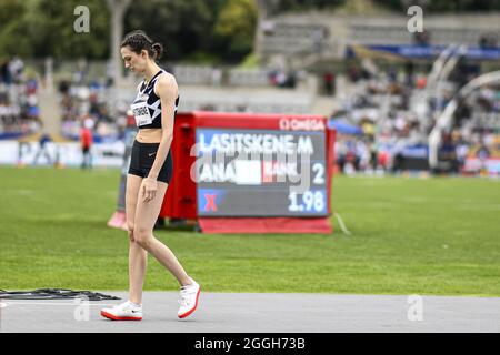 Mariya (Maria) Lasitskene (Frauen-Hochsprung) aus Russland tritt während der IAAF Wanda Diamond League, Meeting de Paris Leichtathletik-Veranstaltung am 28. August 2021 im Charlety-Stadion in Paris, Frankreich - Foto Victor Joly / DPPI Stockfoto