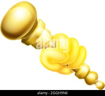 Hand mit einem goldenen Cartoon Royal Scepter Symbol Stock Vektor