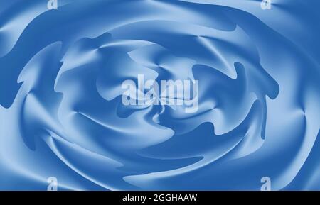 Gradient Cerulean Blue 3D-Blume-ähnliche Spiraldarstellung für abstrakten Hintergrund Stockfoto