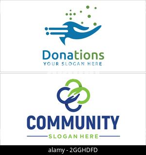 Gemeinnützige Spenden Community Care Logo Design Stock Vektor