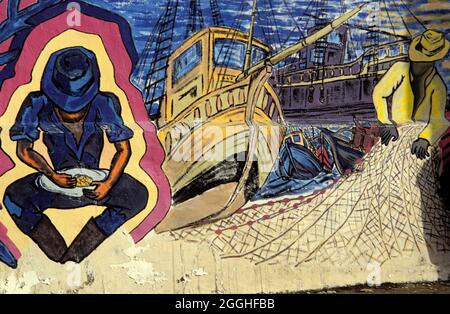 FRANZÖSISCH-GUYANA (ÜBERSEEGEBIETE), CAYENNE, GOLD PROSPECTOR MALEREI Stockfoto