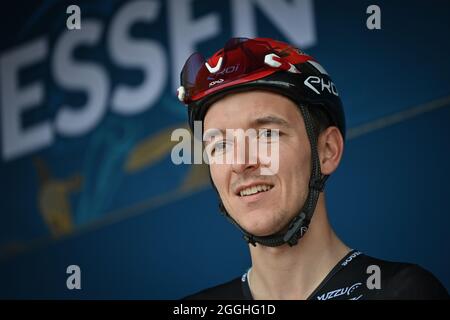 Der Belgier Jasper De Buyst von Lotto Soudal zum Start der dritten Etappe der Benelux-Radtour, 168,3 km von Essen in Belgien nach Hoogerheide, Th Stockfoto
