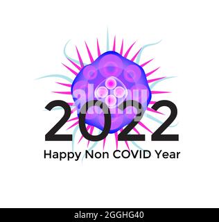 2022 Corona-Virus-Pandemiejahr für Überschrift, Titel und Logo Stock Vektor