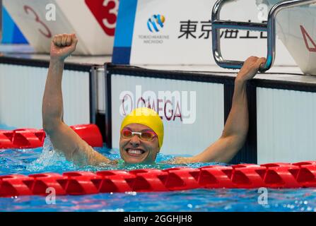 1. September 2021: Maria Carolina Gomes Santiago aus Brasilien gewinnt Gold beim Schwimmen im Tokyo Paraolympics, Tokyo Aquatic Center, Tokyo, Japan. Kim Price/CSM Stockfoto