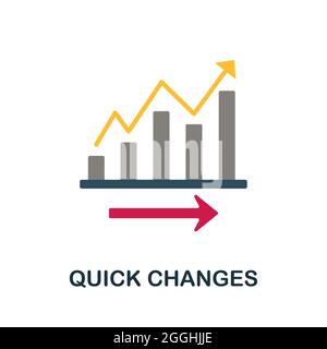 Schnelles Ändern des flachen Symbols. Farbiger Schild aus der Productivity Collection. Creative Quick Changes Icon Illustration für Webdesign, Infografiken und mehr Stock Vektor