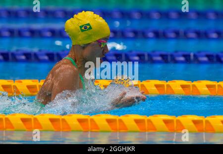 1. September 2021: Maria Carolina Gomes Santiago aus Brasilien gewinnt Gold beim Schwimmen im Tokyo Paraolympics, Tokyo Aquatic Center, Tokyo, Japan. Kim Price/CSM Stockfoto