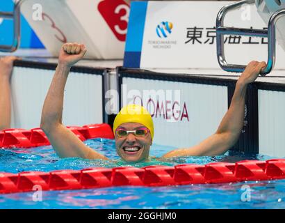 1. September 2021: Maria Carolina Gomes Santiago aus Brasilien gewinnt Gold beim Schwimmen im Tokyo Paraolympics, Tokyo Aquatic Center, Tokyo, Japan. Kim Price/CSM Stockfoto