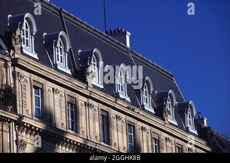 FRANKREICH. PARIS (75) 11 BEZIRK EME. GEBÄUDE AM VOLTAIRE BOULEVARD Stockfoto