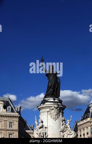 FRANKREICH. PARIS (75) 3. ARRONDISSEMENT; PLACE DE LA REPUBLIQUE Stockfoto