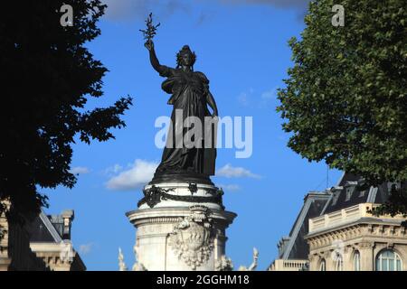 FRANKREICH. PARIS (75) 3. ARRONDISSEMENT; PLACE DE LA REPUBLIQUE Stockfoto