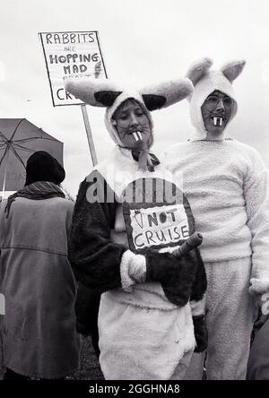 RAF Molesworth Anti-nukleare CND-Osterdemo, Großbritannien, 8. April 1985 Stockfoto