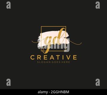 GD feminine Logo Schönheit Monogramm und elegantes Logo-Design, Handschrift Logo der ursprünglichen Signatur, Hochzeit, Mode, floral und botanisch mit kreativen Stock Vektor