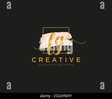 FG feminine Logo Schönheit Monogramm und elegantes Logo-Design, Handschrift Logo der ursprünglichen Signatur, Hochzeit, Mode, Blumen und botanischen mit kreativen Stock Vektor