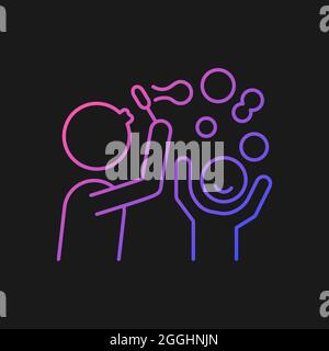 Blasen Sie Blasen zusammen Gradientenvektor-Symbol für dunkles Thema Stock Vektor