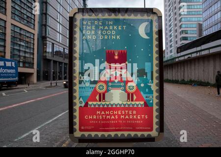 Plakatwand Manchester Christmas Markets In Manchester Englands 8-12-2019 Stockfoto