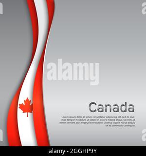 Abstrakt winkende Flagge kanadas. Kreativer Metallhintergrund in kanada Flaggen Farben für Urlaub Karte Design. National Poster. staatliches kanadisches Patriotisches Kov Stock Vektor