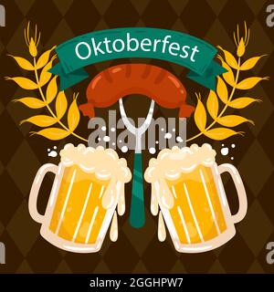 Handgezeichnete oktoberfest Illustration Vektor Illustration. Stock Vektor