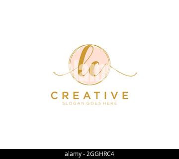 LC feminine Logo Schönheit Monogramm und elegantes Logo-Design, Handschrift Logo der ursprünglichen Signatur, Hochzeit, Mode, Blumen und botanischen mit kreativen Stock Vektor