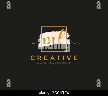 ML feminine Logo Schönheit Monogramm und elegantes Logo-Design, Handschrift Logo der ursprünglichen Signatur, Hochzeit, Mode, floral und botanisch mit kreativen Stock Vektor