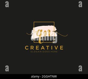 QN feminine Logo Schönheit Monogramm und elegantes Logo-Design, Handschrift Logo der ursprünglichen Signatur, Hochzeit, Mode, Blumen und botanischen mit kreativen Stock Vektor