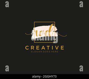 WD feminine Logo Schönheit Monogramm und eleganten Logo-Design, Handschrift Logo der ursprünglichen Signatur, Hochzeit, Mode, Blumen und botanischen mit kreativen Stock Vektor