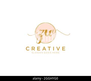 ZW feminine Logo Schönheit Monogramm und elegantes Logo-Design, Handschrift Logo der ursprünglichen Signatur, Hochzeit, Mode, Blumen und botanischen mit kreativen Stock Vektor