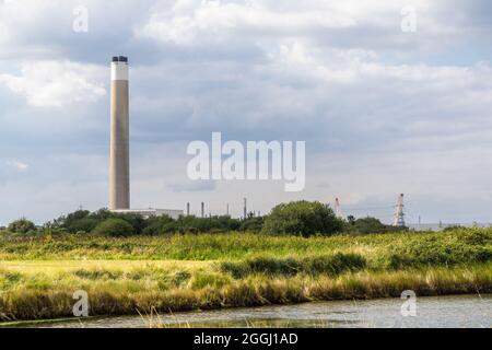 Fawley Kraftwerk ehemaliger Industriestandort, hier im Jahr 2021, Hampshire, England, Großbritannien Stockfoto