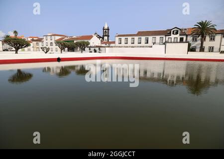 Das Zentrum von Santa Cruz da Graciosa, Insel Graciosa, Azoren Stockfoto