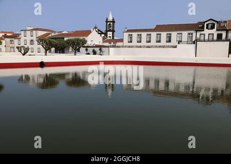 Das Zentrum von Santa Cruz da Graciosa, Insel Graciosa, Azoren Stockfoto