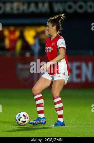 Jennifer Beattie von Arsenal während der UEFA Champions League der Frauen, dem ersten Beinspiel der zweiten Runde im Meadow Park, London. Bilddatum: Dienstag, 31. August 2021. Stockfoto