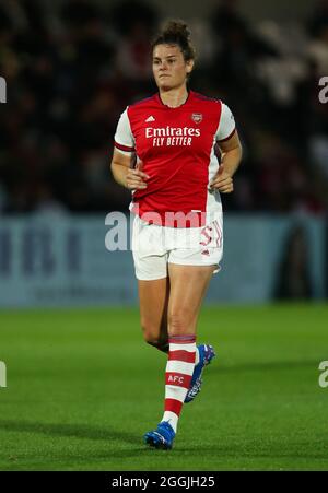 Jennifer Beattie von Arsenal während der UEFA Champions League der Frauen, dem ersten Beinspiel der zweiten Runde im Meadow Park, London. Bilddatum: Dienstag, 31. August 2021. Stockfoto