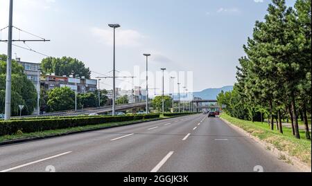 Straßen und Autobahnen in der Stadt Zagreb, Kroatien. Stockfoto