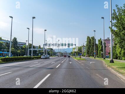 Straßen und Autobahnen in der Stadt Zagreb, Kroatien. Stockfoto