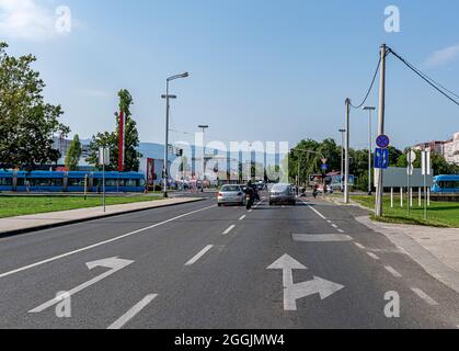 Straßen und Autobahnen in der Stadt Zagreb, Kroatien. Stockfoto