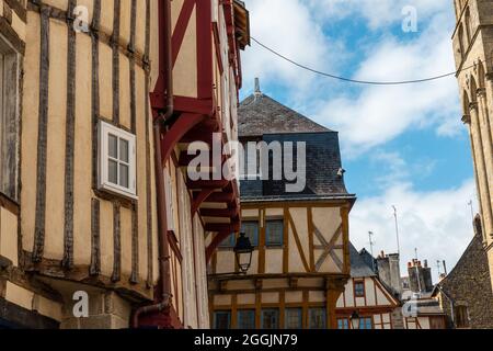Alte Vintage-Gebäude in der Stadt Vannes, Frankreich Stockfoto