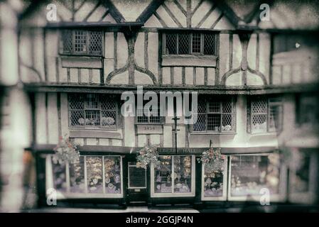 Maulbeerhalle. Ein historisches Fachwerkgebäude, York, Yorkshire, England, Großbritannien. Ca. 1980 Stockfoto