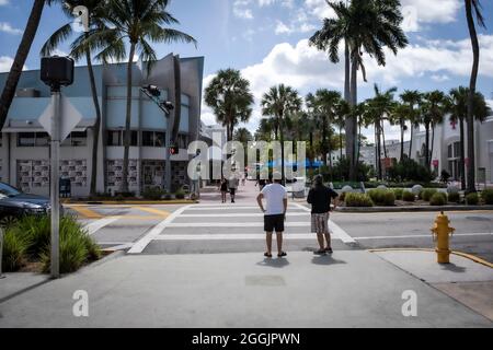 Wunderschöne Lincoln Road Mall in Miami Beach, Miami Beach, Florida USA Stockfoto