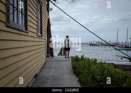 Blick auf die Biscayne Bay vom Barnacle Historic State Park, Miami Florida Stockfoto