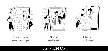 Digitale Inhalte abstrakte Konzept Vektor Illustrationen. Stock Vektor