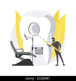 Zahnärztliche Untersuchung abstraktes Konzept Vektor Illustration. Stock Vektor