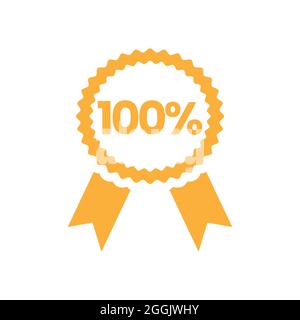 100 % Prozent Farbband-Abzeichen Stock Vektor