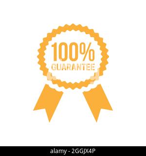 100% Garantie Ribbon Badge Design Stock Vektor