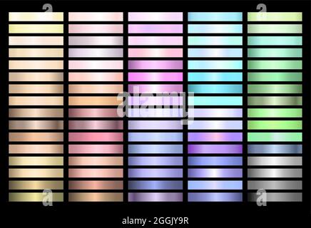 Ligh Pastell Shiny Gradient Kollektion von jedem Farbmuster Stock Vektor