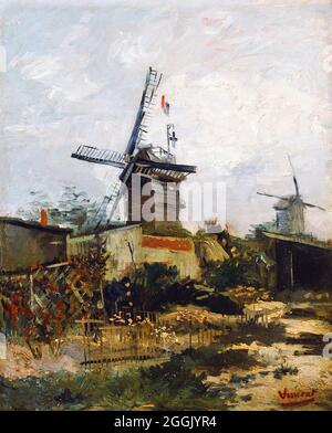 Windmühlen auf Montmartre von Vincent van Gogh (1853-1890), Öl auf Leinwand, 1886 Stockfoto