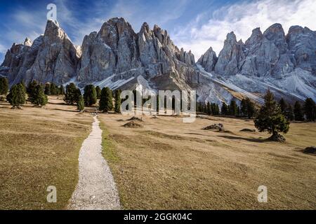 Geislerspitzen, Gschnargenhardtalm, Italien Stockfoto