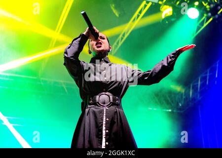 Cremona Italien 29. August 2021 die ukrainische Heavy-Metal-Band Jinjer spielt Live-Konzert im Luppolo Rock - Tatiana Shmayluk © Andrea Ripamonti / Alamy Stockfoto