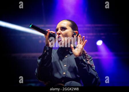 Cremona Italien 29. August 2021 die ukrainische Heavy-Metal-Band Jinjer spielt Live-Konzert im Luppolo Rock - Tatiana Shmayluk © Andrea Ripamonti / Alamy Stockfoto