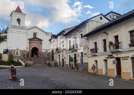 QUITO, ECUADOR - 24. JUNI 2015: Kirche San Blas in Quito. Stockfoto