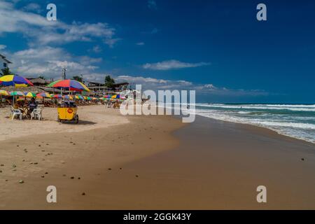 MONTANITA, ECUADOR - 30. JUNI 2015:Strand in Montanita, Ecuador Stockfoto