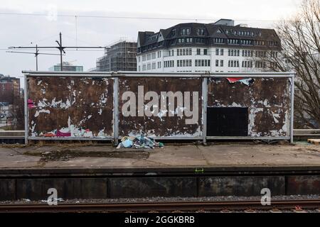 Deutschland, Hamburg, Berliner Tor Reklametafel Stockfoto